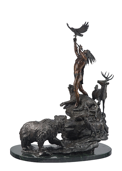 Stanley Quentin Johnson, Hiawatha, 1982 ~ Bronze with brown patina